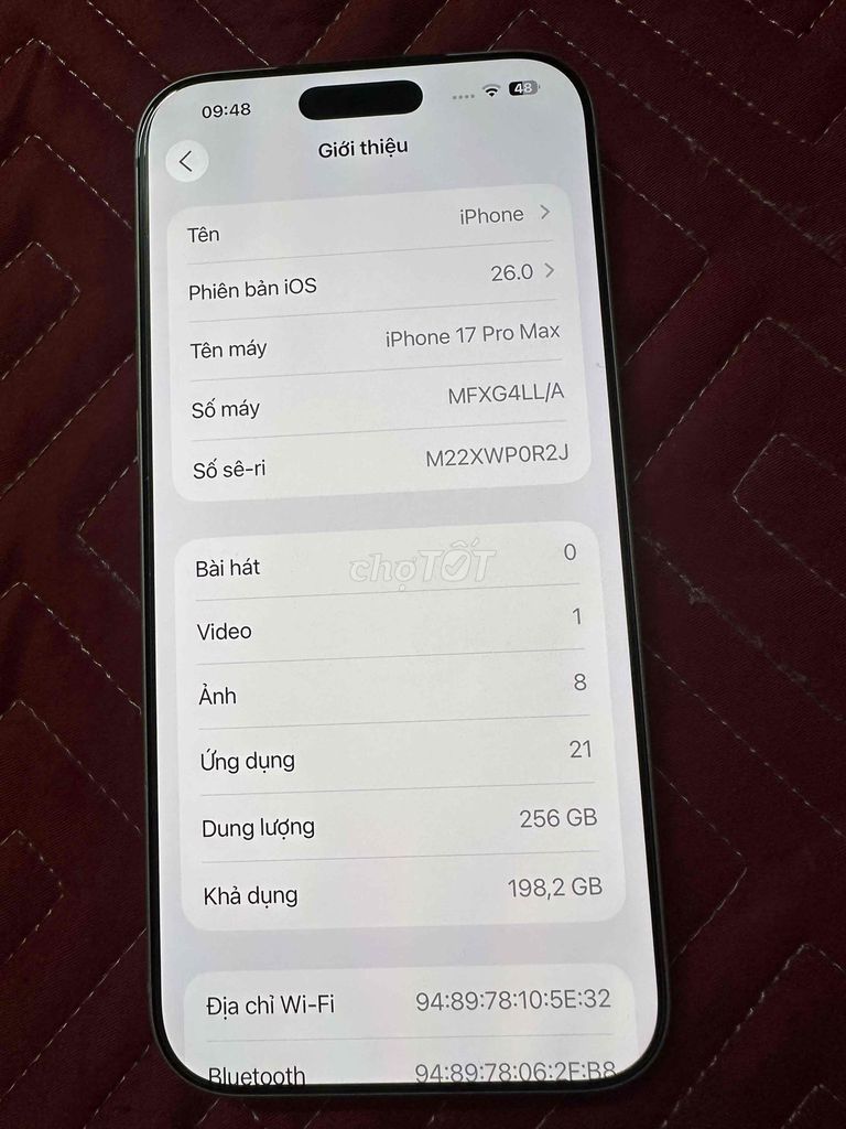 Apple iPhone 17 Pro Max 256GB Trắng iCloud Ẩn. Mua bán Điện thoại tại Huyện Gia Lâm Hà Nội được đăng bởi Liễu Phiêu Phiêu hình 1