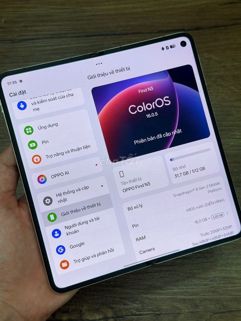 Oppo Find N3 16/512Gb 98% Việt Nam fullbox (ko ốp). Mua bán Điện thoại tại Quận 8 Tp Hồ Chí Minh được đăng bởi BÉ ÚT hình 1