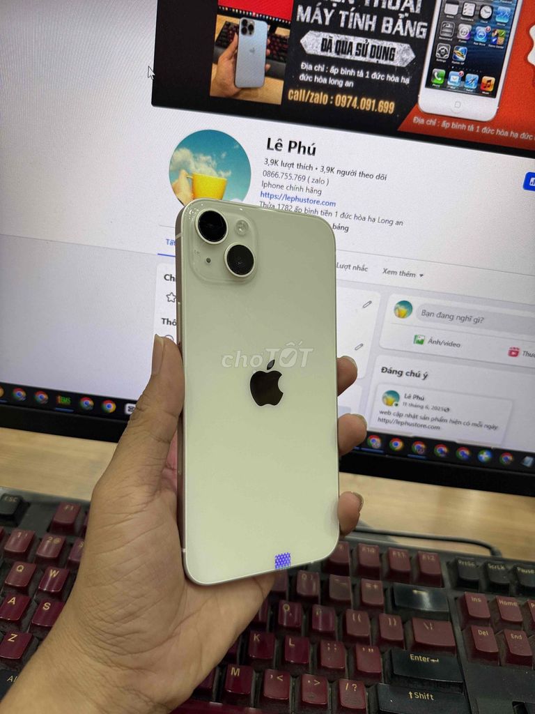 iPhone 14 Plus Trắng nguyên zin màn mực. Mua bán Điện thoại tại Huyện Đức Hòa Long An được đăng bởi Lê Phú hình 1
