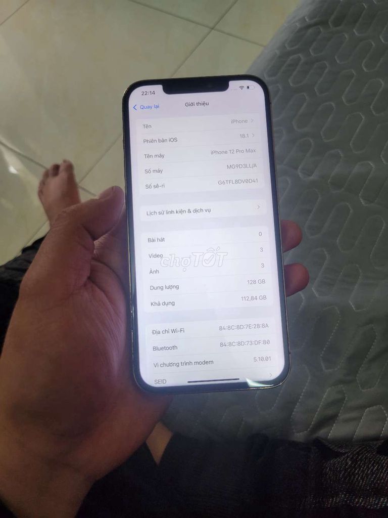 Apple iPhone 12 Pro Max 128GB Vàng. Mua bán Điện thoại tại Huyện Hoài Đức Hà Nội được đăng bởi Nguyễn Đức anh  hình 1