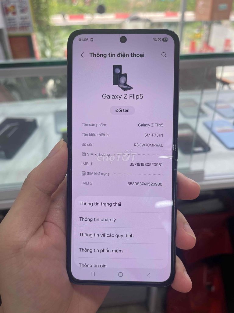 SAMSUNG ZFLIP 5 - 5G R8/512GB new 99%. Mua bán Điện thoại tại Quận Đống Đa Hà Nội được đăng bởi HIẾU STORE hình 1