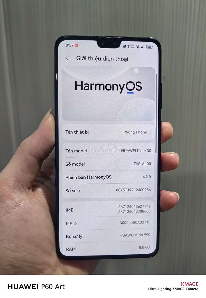 Huawei Mate 30 128GB Tím 98% nguyên bản. Mua bán Điện thoại tại Thành phố Thuận An Bình Dương được đăng bởi Phong Trần hình 1