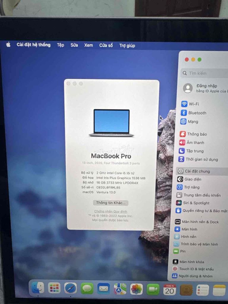 Apple MacBook Pro i5 13.3 inch 16GB/480GB. Mua bán Laptop tại Quận 6 Tp Hồ Chí Minh được đăng bởi Học Đinh Hữu hình 1