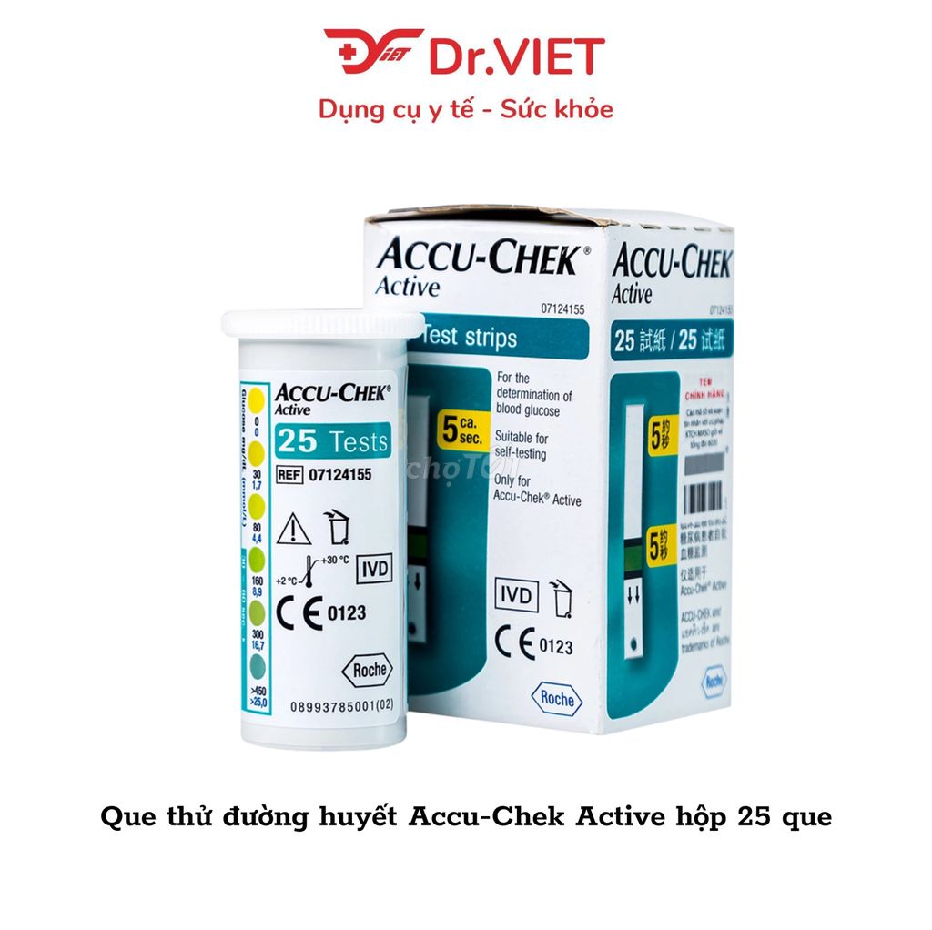 Que thử đường huyết Accu-Chek Active hộp 25 que