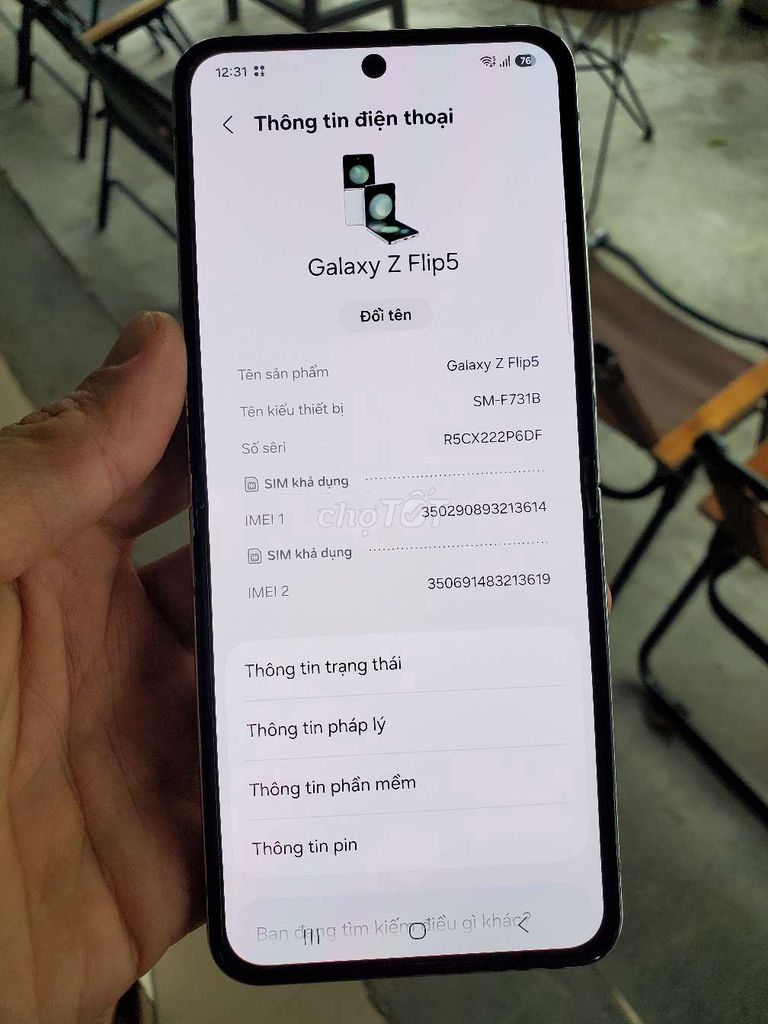 Samsung Galaxy Z Flip 5 256GB Bạc. Mua bán Điện thoại tại Huyện Bình Chánh Tp Hồ Chí Minh được đăng bởi Long hình 1