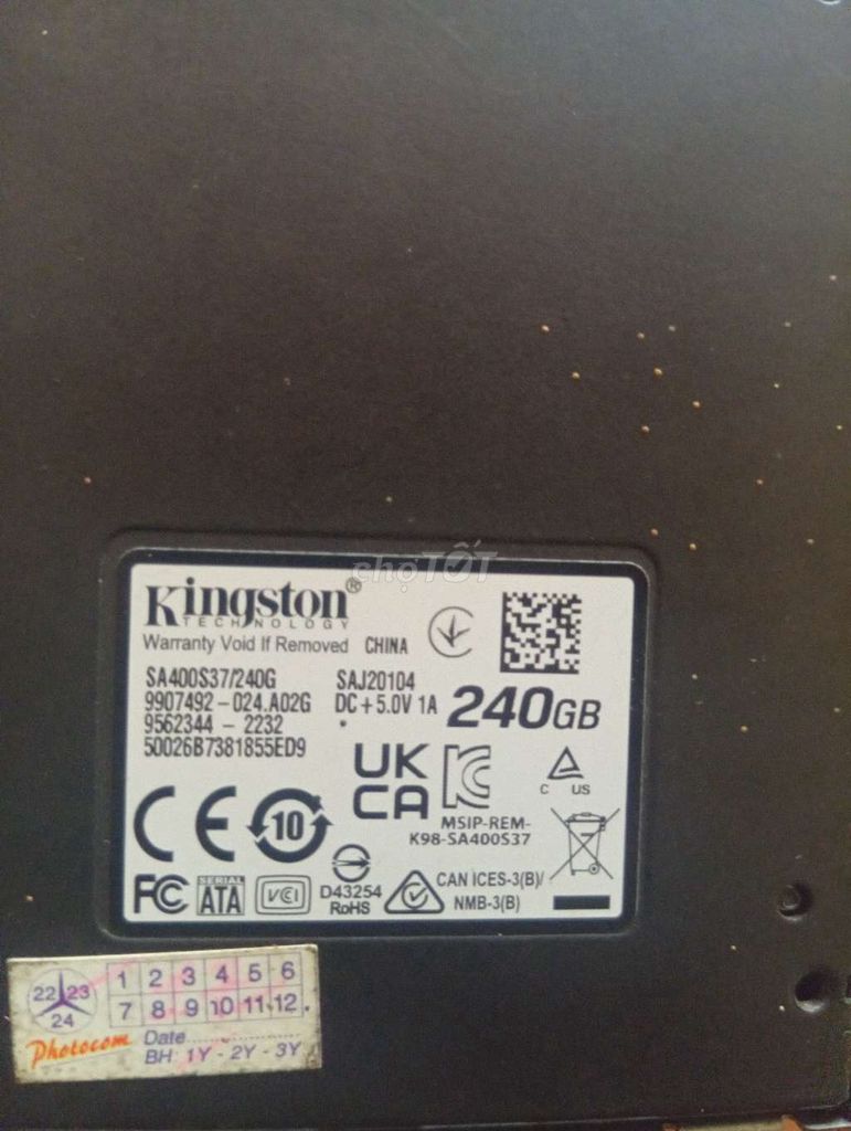 Ổ cứng SSD Kingston SA400S37/240G. Mua bán Linh kiện (RAM, Card...) tại Huyện Xuyên Mộc Bà Rịa - Vũng Tàu được đăng bởi Tran quoc vu hình 1