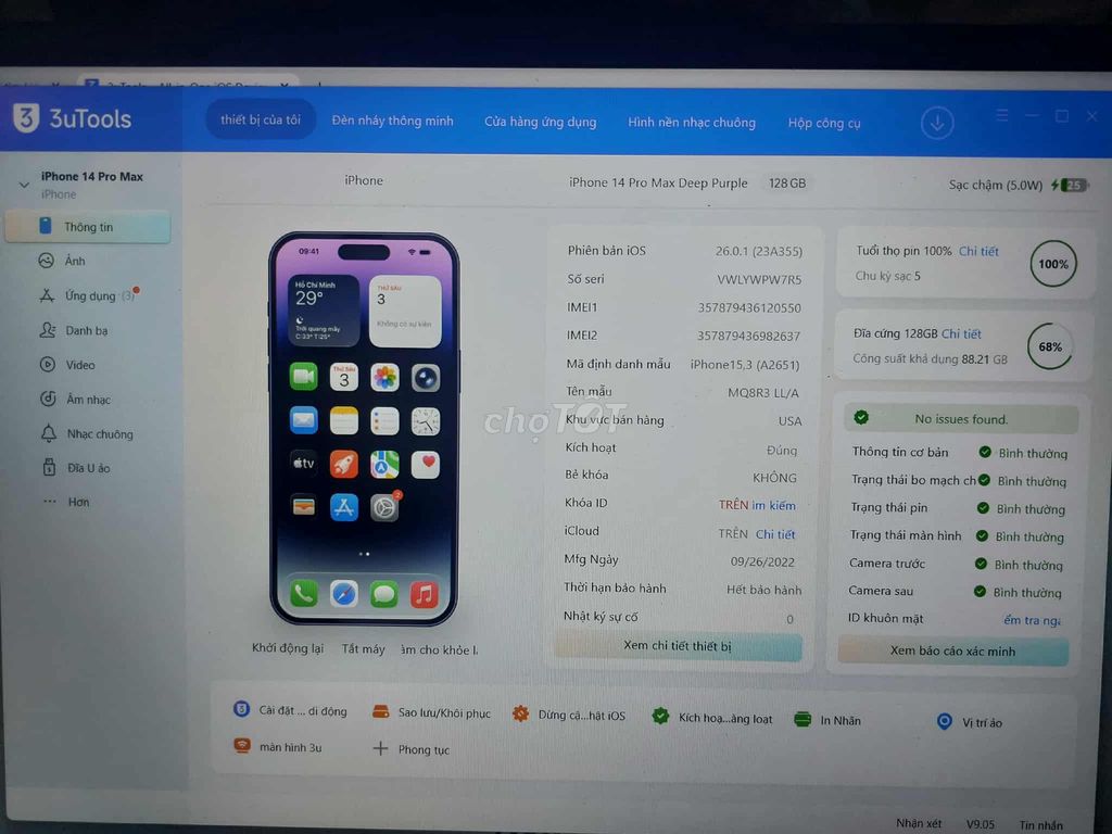 iPhone 14 Pro Max 128GB Tím Mỹ. Mua bán Điện thoại tại Quận Long Biên Hà Nội được đăng bởi Nguyễn Văn Anh hình 1