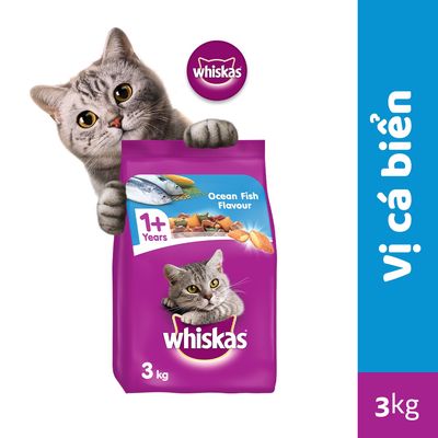 Thức Ăn Mèo Dạng Hạt vị Cá Biển túi 3kg Whiskas