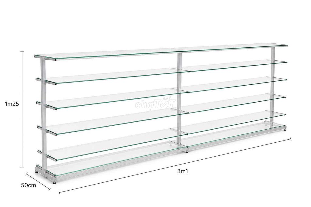 Kệ trưng bày Kim loại Kính 1m25x3m1x50cm. Mua bán Nội thất, đồ gia dụng khác tại Huyện Phú Giáo Bình Dương được đăng bởi Phát hình 1