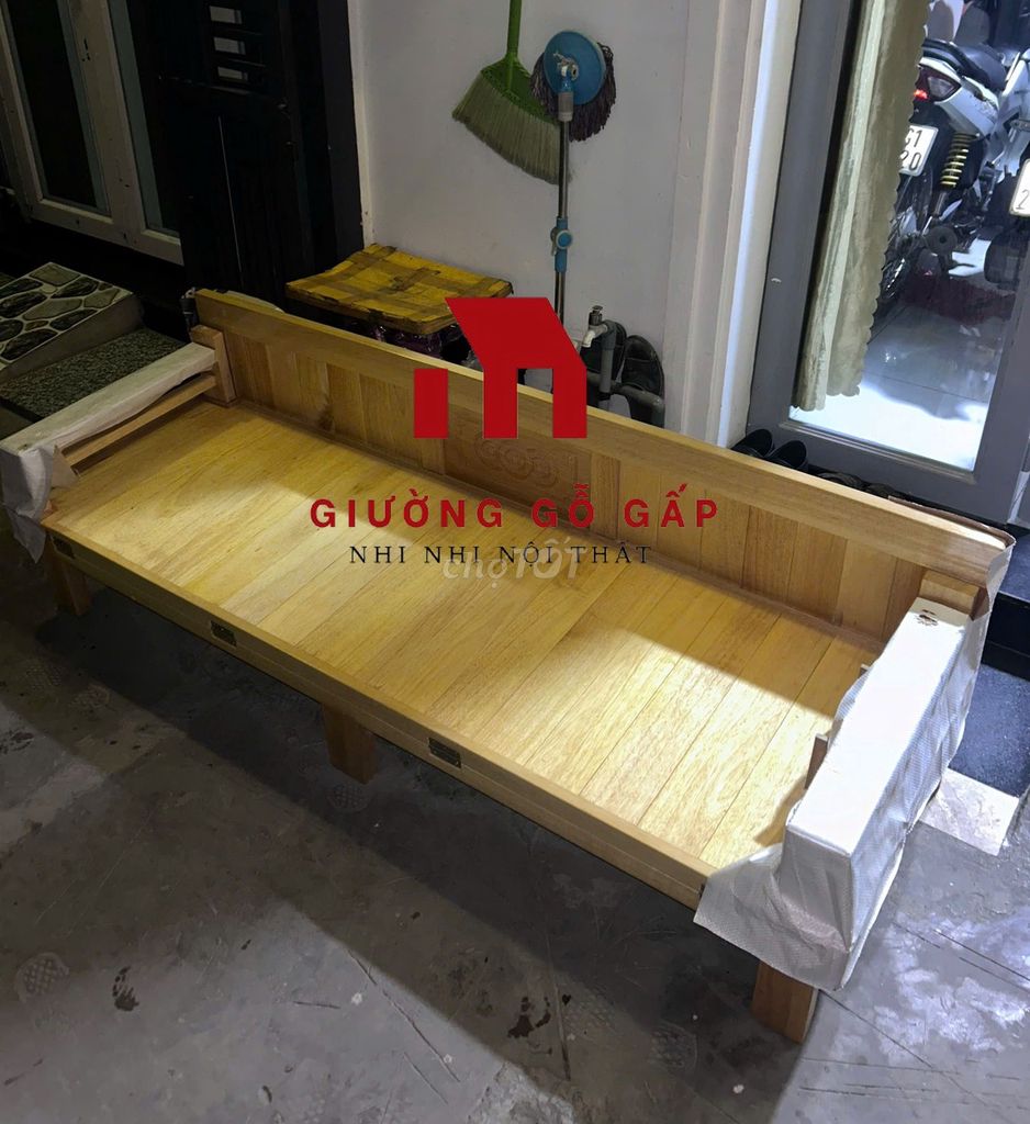 Giường gấp Gỗ sồi Vàng gỗ 1m2. Mua bán Giường, chăn ga gối nệm tại Quận 8 Tp Hồ Chí Minh được đăng bởi Nhi Nội Thất Nhựa Giá Xưởng  hình 1