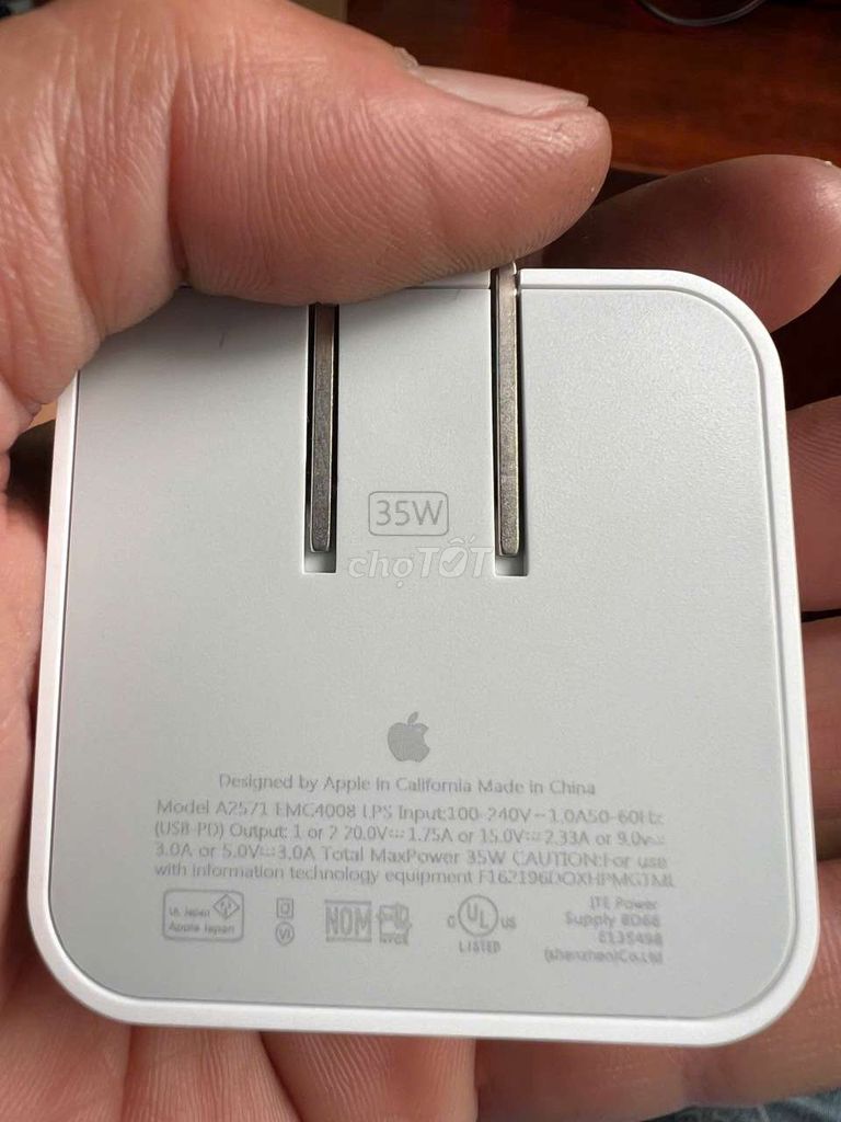 Bộ sạc 35w 2 cổng tapeC cho iphone