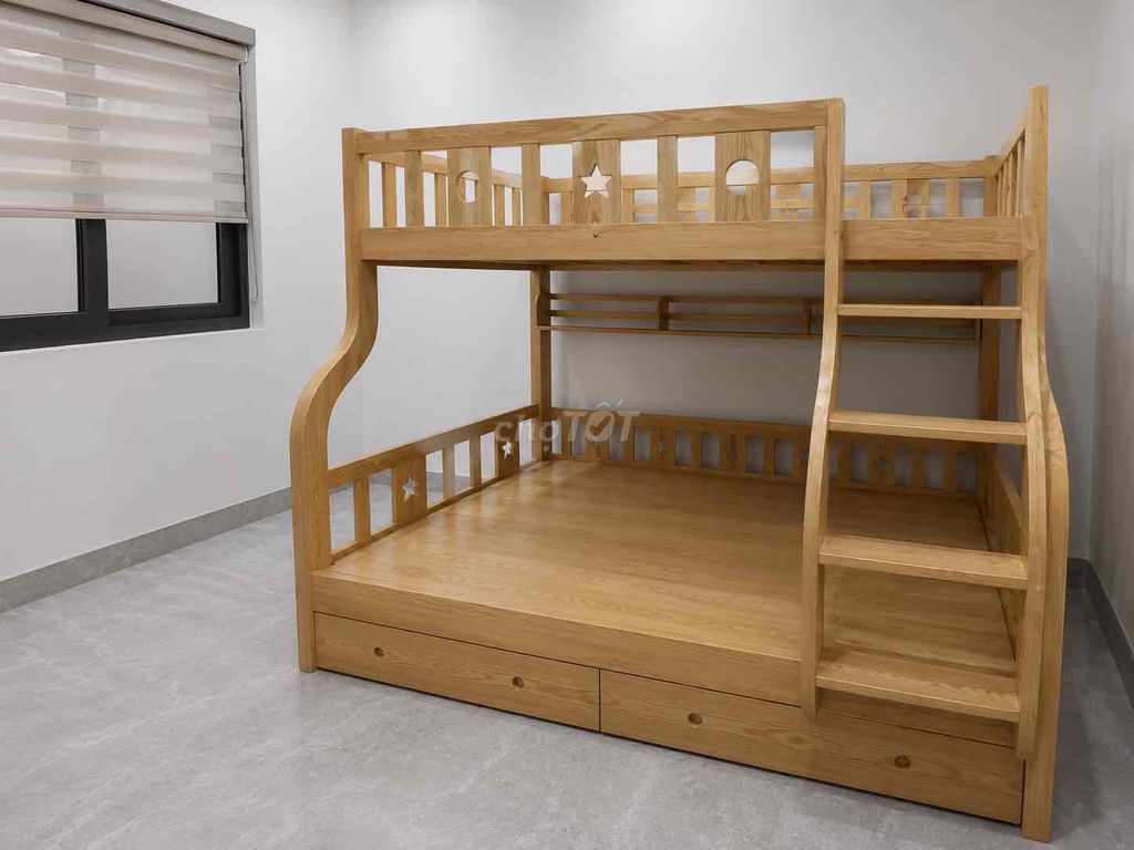 Giường tầng Gỗ sồi Nga Vàng gỗ 1m2 x 2m. Mua bán Giường, chăn ga gối nệm tại Quận Long Biên Hà Nội được đăng bởi Mai hình 1