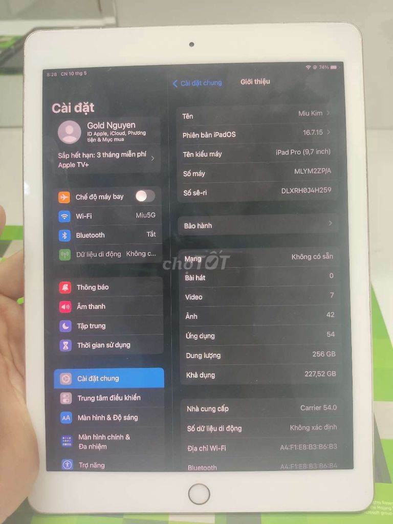 Apple iPad Pro 9.7 inch 256GB Hồng. Mua bán Máy tính bảng tại Huyện Nhà Bè Tp Hồ Chí Minh được đăng bởi Kim hình 1