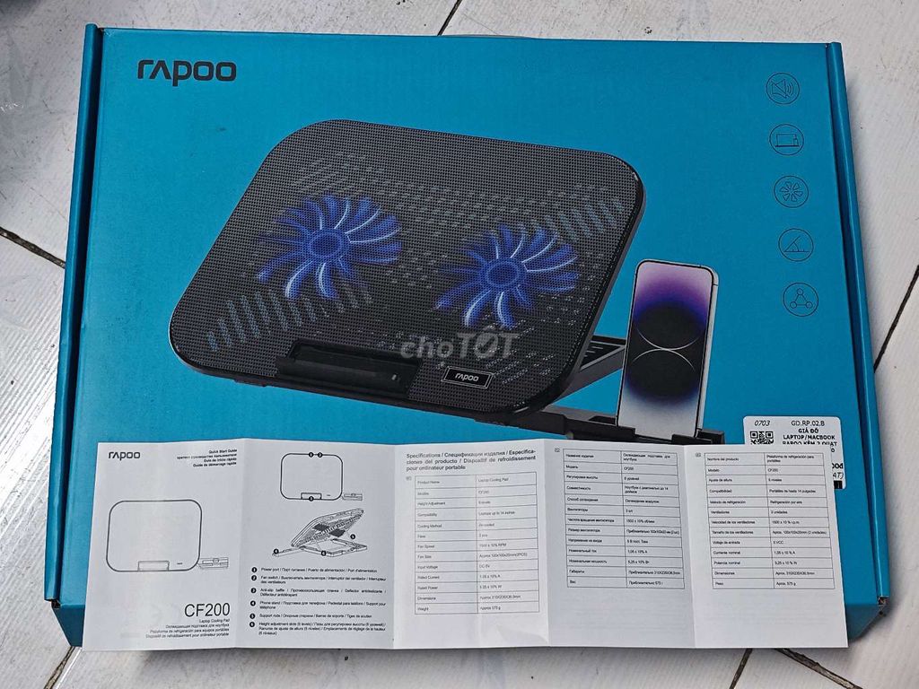 Đế tản nhiệt laptop Rapoo CF200. Mua bán Phụ kiện (Màn hình, Chuột...) tại Quận Bình Tân Tp Hồ Chí Minh được đăng bởi Long Dao hình 1