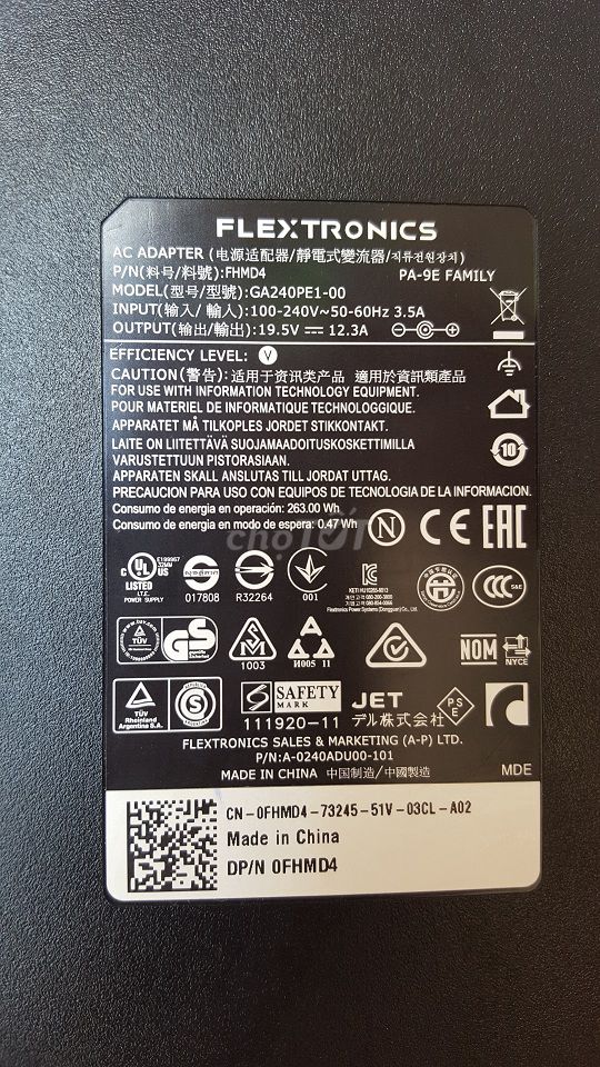 Sạc laptop Dell 240w slim kim to 7.4mm x 5mm. Mua bán Phụ kiện (Màn hình, Chuột...) tại Quận 6 Tp Hồ Chí Minh được đăng bởi Laptop Hoàng Kim hình 1