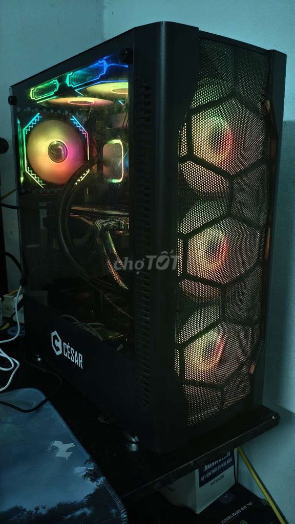 Vỏ case Cesar Đen 6 fan ARGB. Mua bán Linh kiện (RAM, Card...) tại Quận Bắc Từ Liêm Hà Nội được đăng bởi Thao hình 1