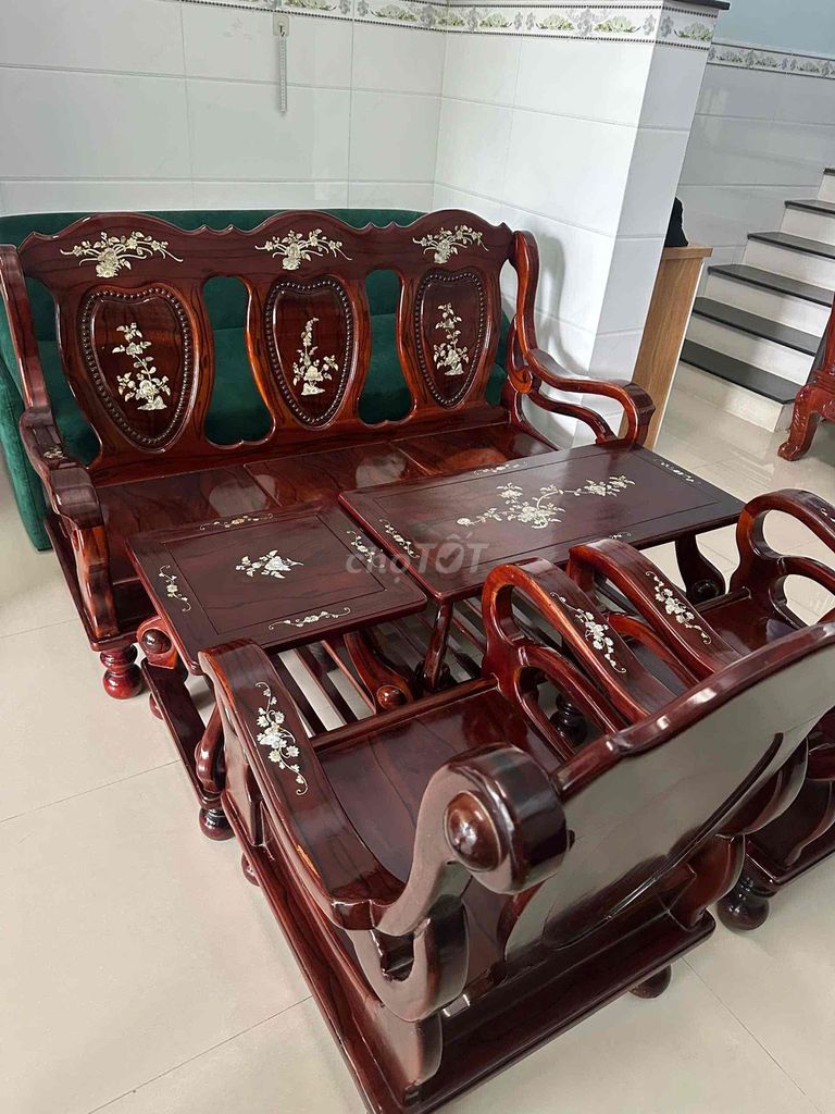 Bộ bàn ghế Gỗ khảm xà cừ. Mua bán Bàn ghế tại Quận Cẩm Lệ Đà Nẵng được đăng bởi Hoang Vy hình 1