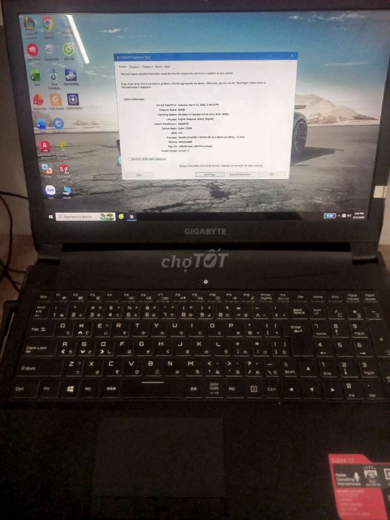 GIGABYTE Sabre 15GV8 i7-8750H 8GB. Mua bán Laptop tại Quận Gò Vấp Tp Hồ Chí Minh được đăng bởi Đông hình 1