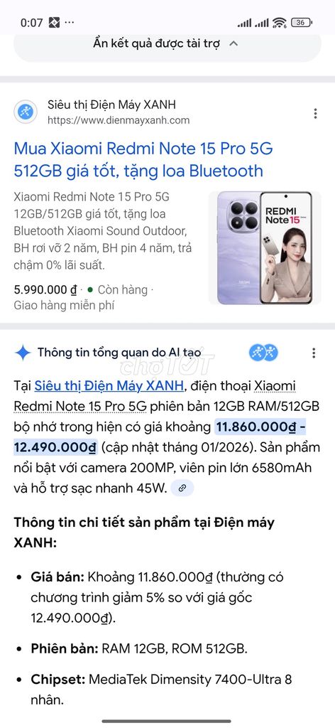 Xiaomi Redmi 15 Pro 5G 512GB. Mua bán Điện thoại tại Thành phố Thủ Đức Tp Hồ Chí Minh được đăng bởi Mai Hương hình 1