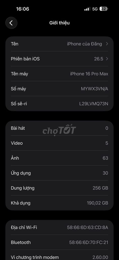 Apple iPhone 16 Pro Max 256GB. Mua bán Điện thoại tại Huyện Trảng Bom Đồng Nai được đăng bởi Đăng  hình 1