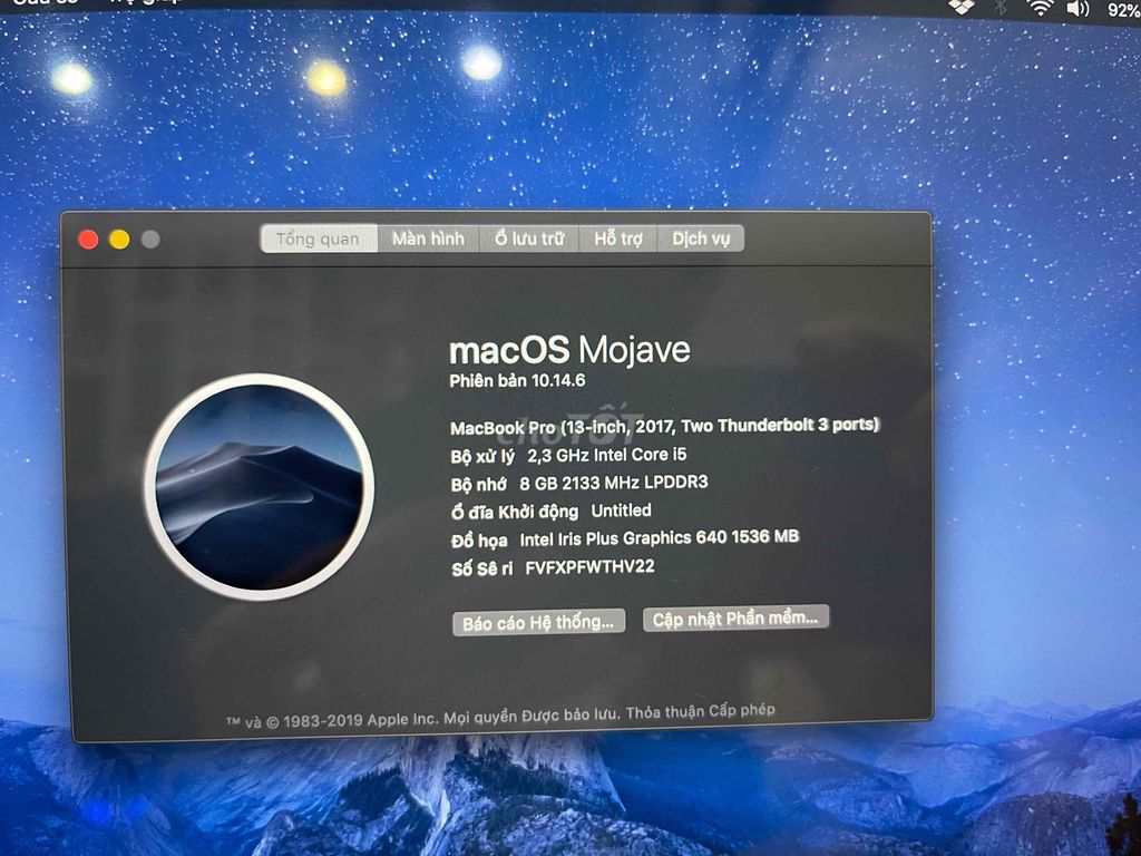 Apple MacBook Pro 2017 i5 8GB/128GB-128GB-Xám. Mua bán Laptop tại Quận Lê Chân Hải Phòng được đăng bởi VA hình 1