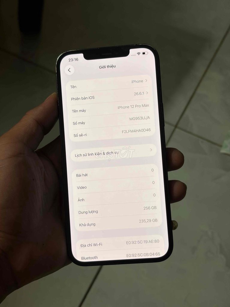 Apple iPhone 12 Pro Max 256GB pin 92. Mua bán Điện thoại tại Thành phố Vị Thanh Hậu Giang được đăng bởi máy củ giá tốt  hình 1