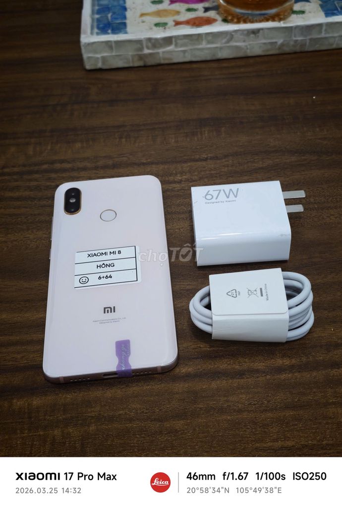 Xiaomi Mi 8 6/64 Hồng sạc 67w có ship COD. Mua bán Điện thoại tại Quận Hoàng Mai Hà Nội được đăng bởi Android Top hình 1