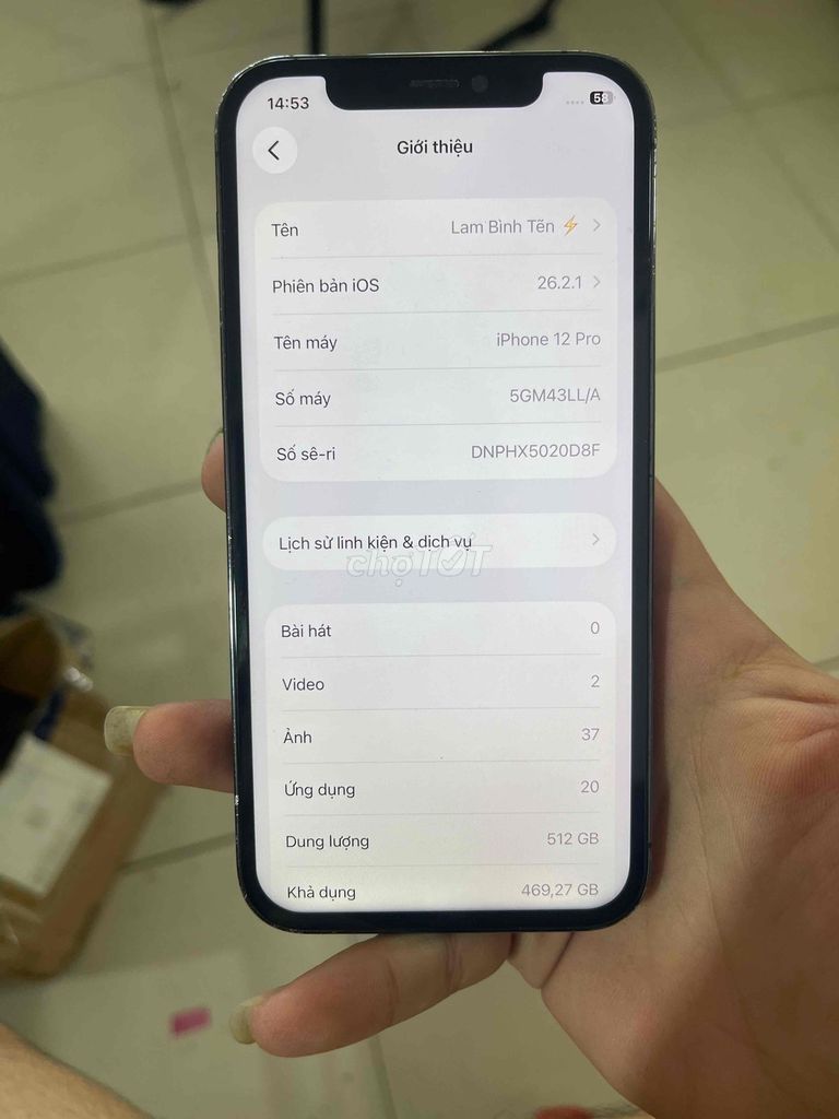 Apple iPhone 12 Pro 512GB Xám Đã qua sử dụng. Mua bán Điện thoại tại Thành phố Thủ Đức Tp Hồ Chí Minh được đăng bởi Nguyễn Minh Tuyến hình 1