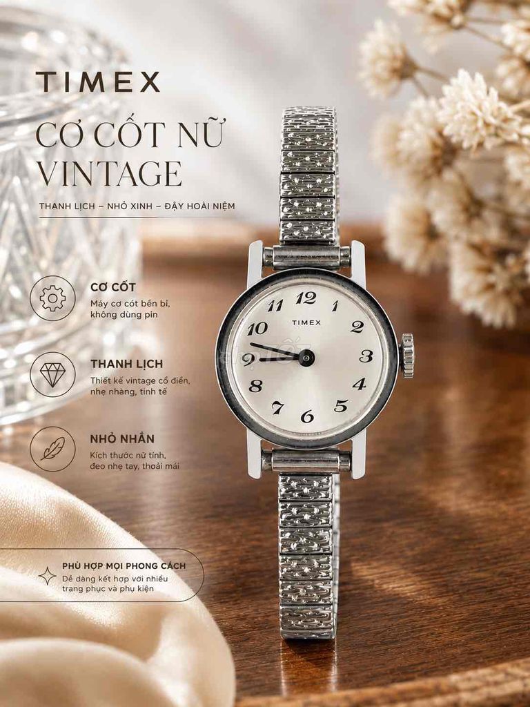 Đồng hồ đeo tay Timex Vintage Nữ Kim loại Cơ cót. Mua bán Đồng hồ tại Quận Sơn Trà Đà Nẵng được đăng bởi Anh Tuan Doan hình 1