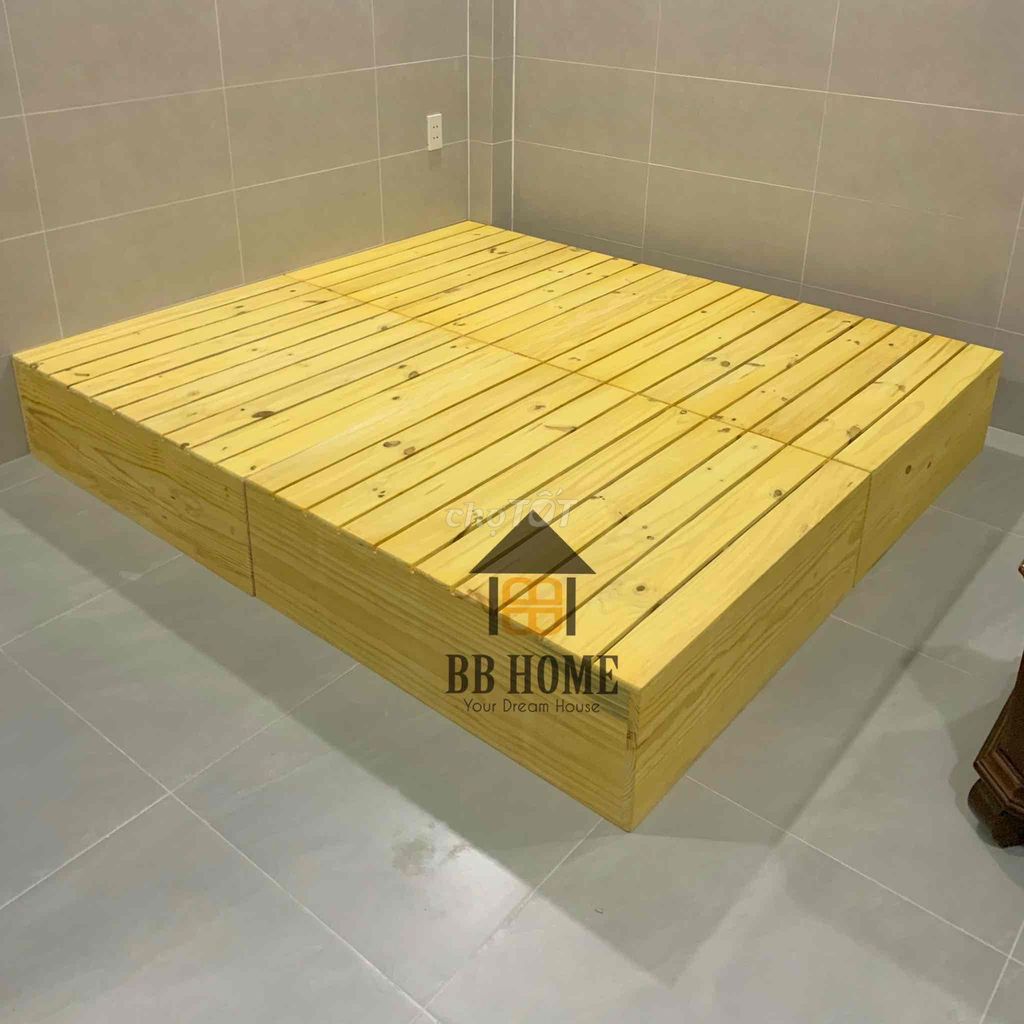 Giường pallet BeHomes Gỗ Vàng gỗ 1m8 x 2m. Mua bán Giường, chăn ga gối nệm tại Quận Phú Nhuận Tp Hồ Chí Minh được đăng bởi Duyên Lê Thị Mỹ hình 1