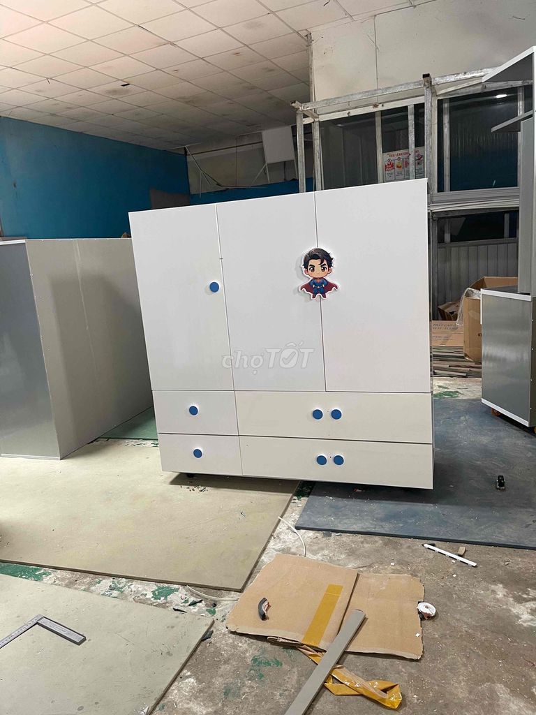 Tủ quần áo trẻ em nhựa trắng. Mua bán Tủ, kệ gia đình tại Thành phố Vĩnh Long Vĩnh Long được đăng bởi Nội Thất Minh Quân Vĩnh Long hình 1