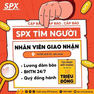 [NGÔ QUYỀN] SPX TUYỂN 5 SHIPPER LƯƠNG CỰC CAO 30TR