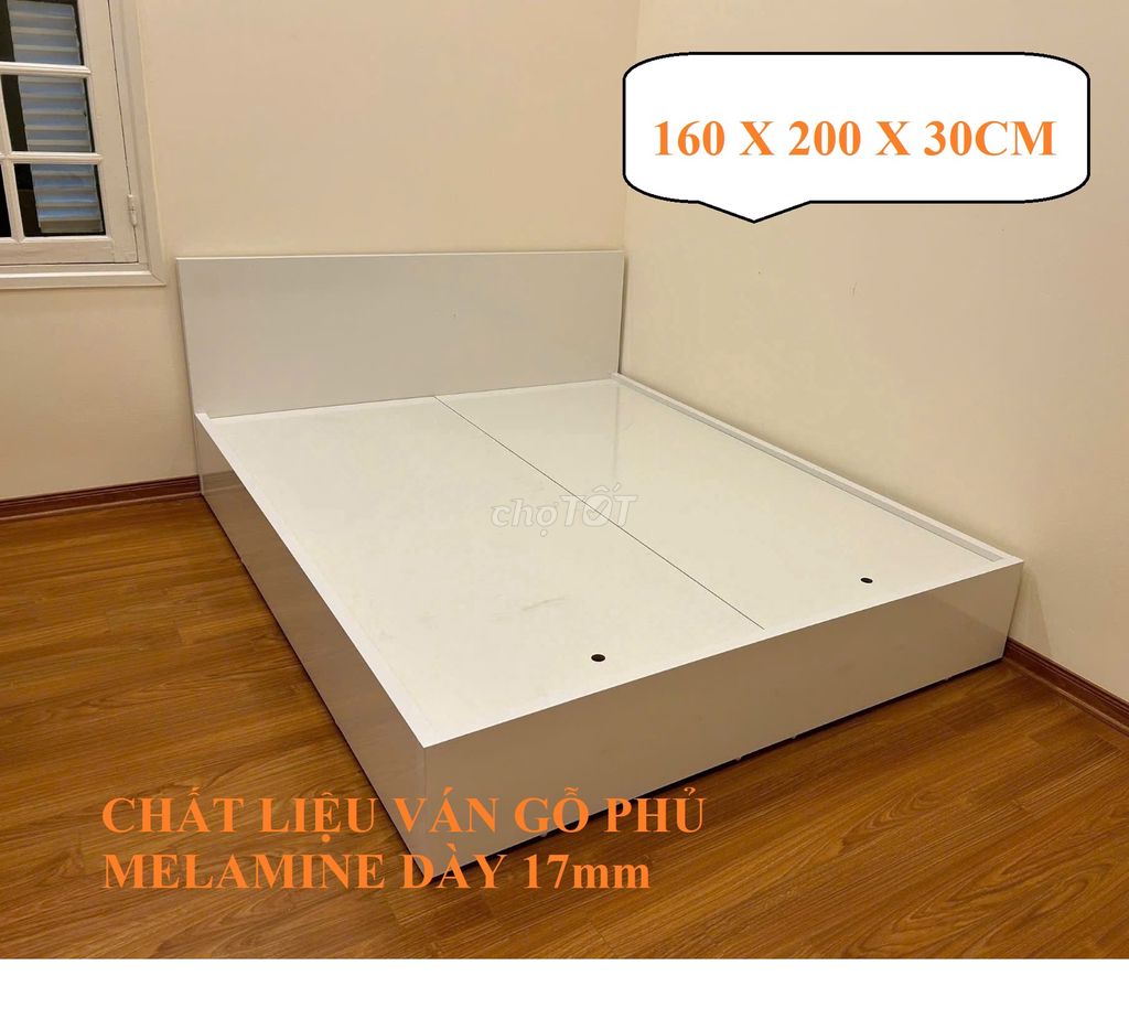 MẪU GIƯỜNG VÁN GỖ PHỦ MELAMINE 160X200X30CM. Mua bán Giường, chăn ga gối nệm tại Quận Tân Bình Tp Hồ Chí Minh được đăng bởi NỘI THẤT VĂN PHÒNG và TỦ KỆ TRƯNG BÀY hình 1