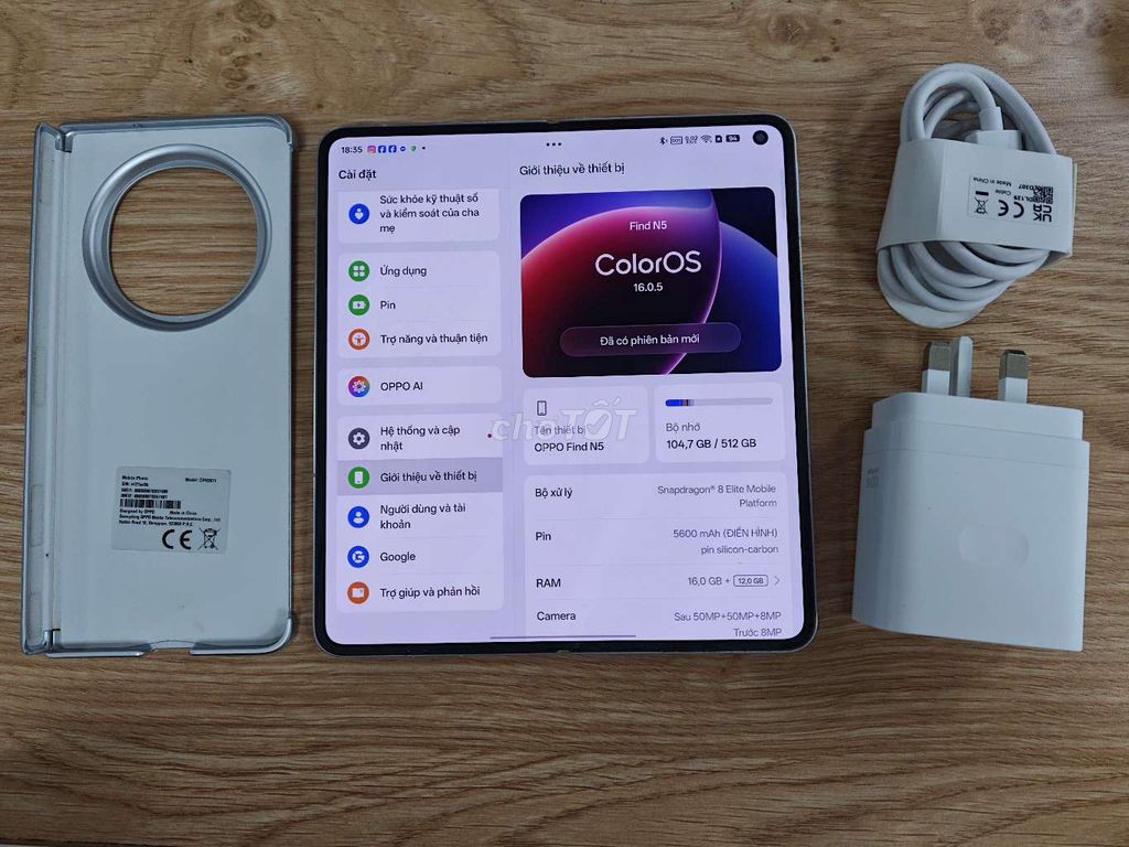 Oppo Find N5 16/512GB trắng quốc tế. Mua bán Điện thoại tại Quận Thanh Xuân Hà Nội được đăng bởi Son hình 1