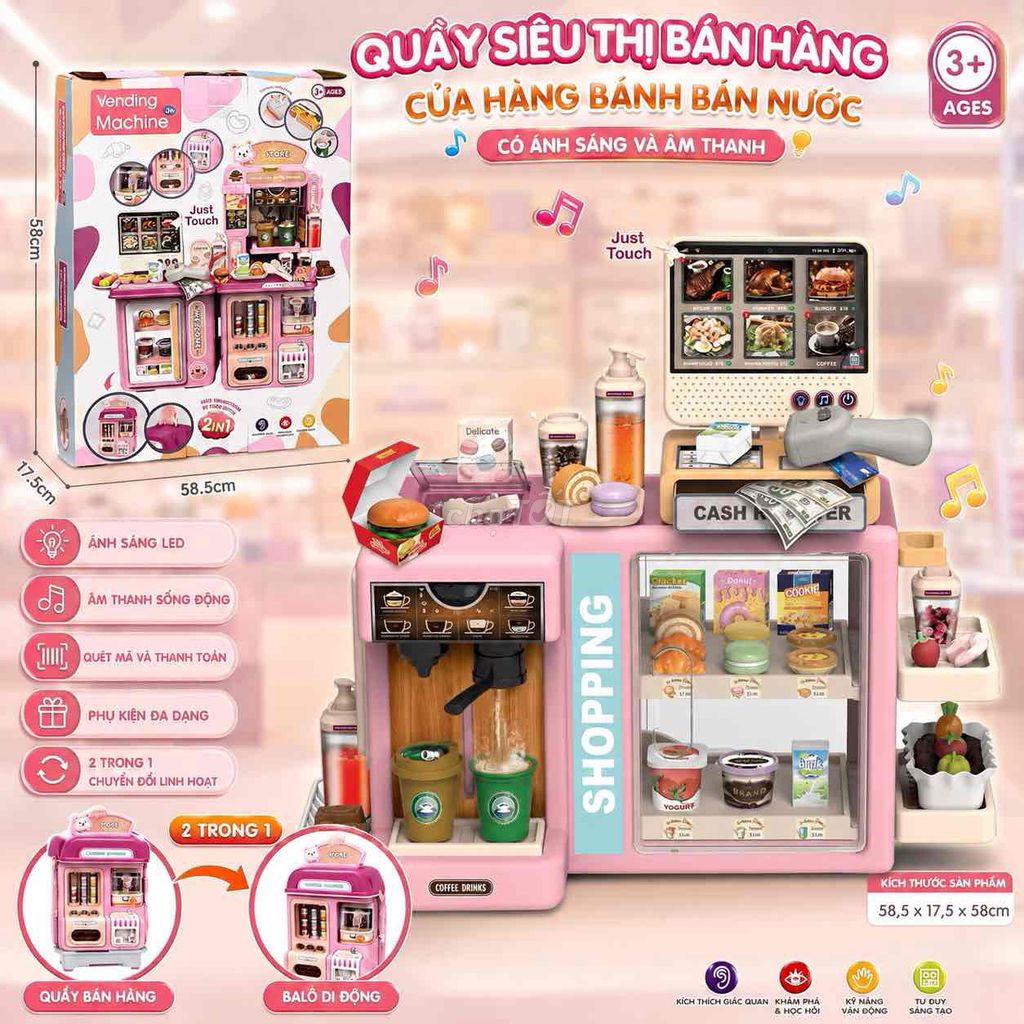 Đồ chơi siêu thị nhựa Hồng có đèn âm thanh. Mua bán Mẹ và bé tại Quận Hải Châu Đà Nẵng được đăng bởi Đồ Chơi 121 Nguyễn Du hình 1