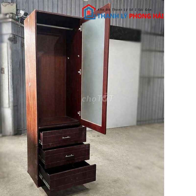 Tủ Quần Áo Gỗ Công Nghiệp 60cm Nâu Đẹp 90%. Mua bán Tủ, kệ gia đình tại Quận 8 Tp Hồ Chí Minh được đăng bởi Tuyết Phong Hải  hình 1