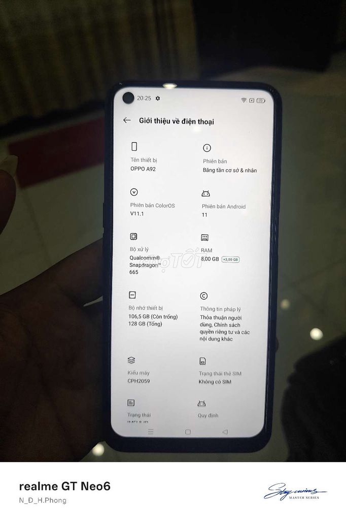 Oppo A92 8GB/128GB Tím xanh. Mua bán Điện thoại tại Thành phố Thủ Đức Tp Hồ Chí Minh được đăng bởi Phong hình 1