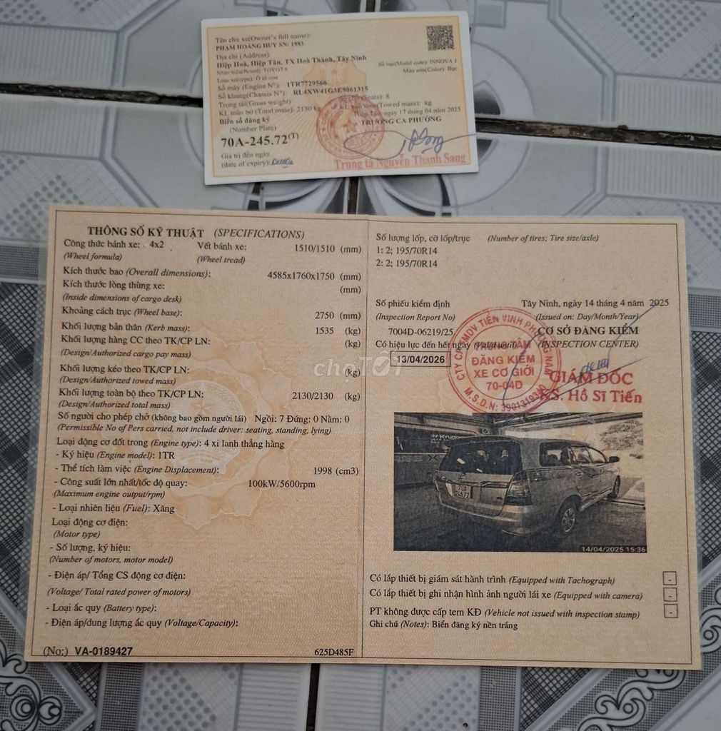 Inova 2014 J, chính chủ gia đình đang dùng. Mua bán Ô tô tại Huyện Củ Chi Tp Hồ Chí Minh được đăng bởi Nguyễn Hùng ôtô Củ Chi hình 12