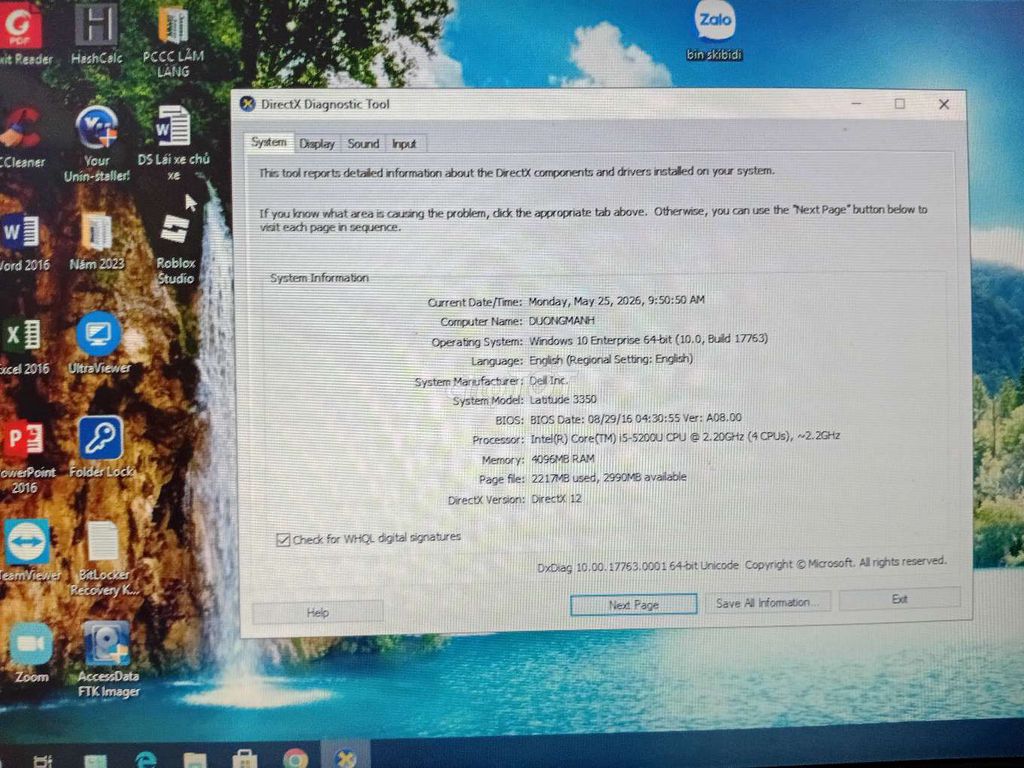 Dell Latitude 3350 i5-5200U 4GB. Mua bán Laptop tại Thành phố Nam Định Nam Định được đăng bởi Cương hình 1