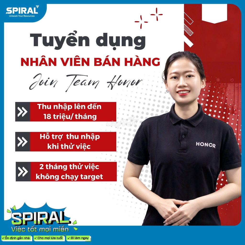 Tuyển dụng PG điện thoại Honor