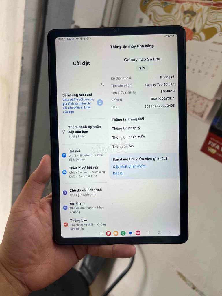 Samsung Galaxy Tab S6 Lite 4GB/64GB Đen. Mua bán Máy tính bảng tại Quận Thanh Xuân Hà Nội được đăng bởi Hoàng Huy Đỗ hình 1