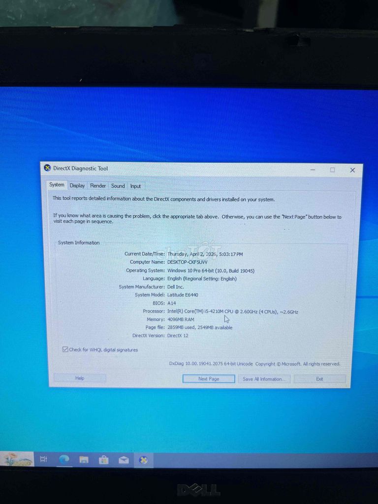 Dell Latitude E6440 i5 Gen 4 4GB/120GB. Mua bán Laptop tại Huyện Châu Đức Bà Rịa - Vũng Tàu được đăng bởi van chau hình 1