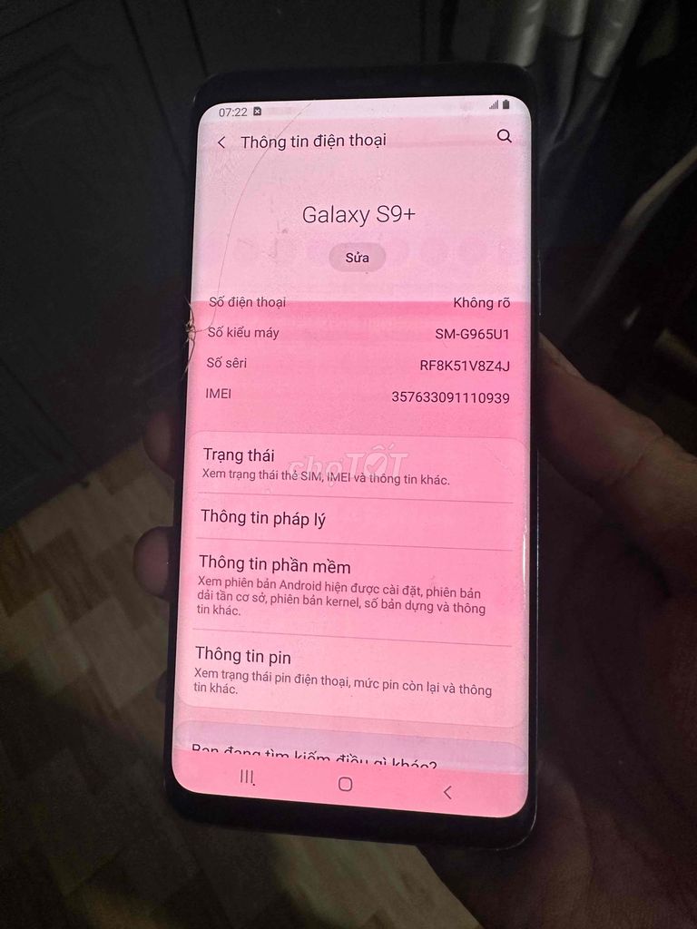 Samsung Galaxy S9+ Xanh. Mua bán Điện thoại tại Quận Bình Thuỷ Cần Thơ được đăng bởi Hường mobile hình 1