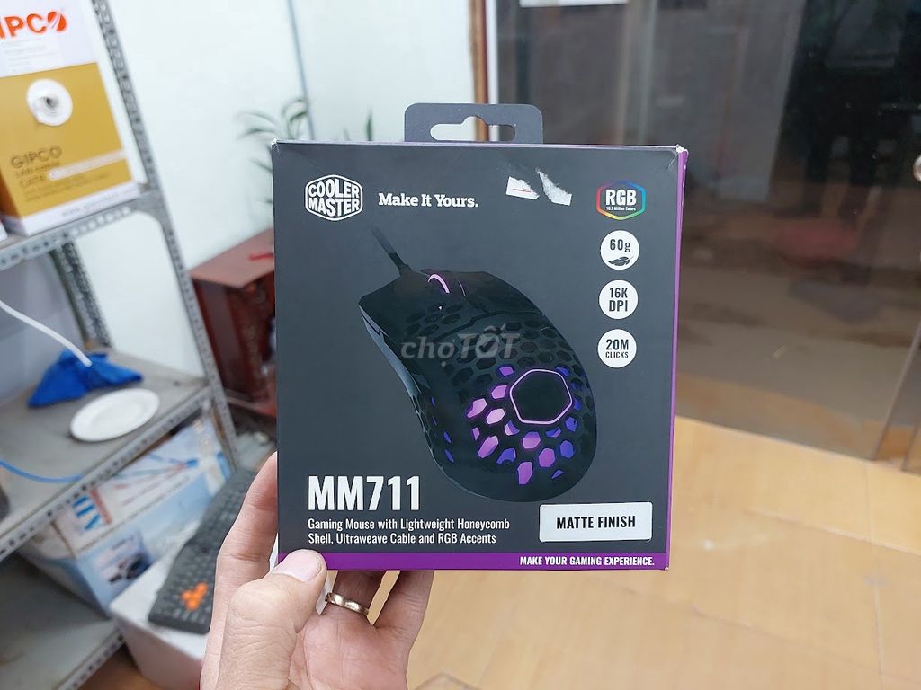 Chuột Cooler Master MM711 RGB - Black Matte