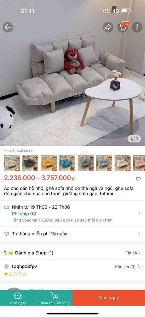 Ghế sofa giường Vải Xám 1m2-1m5 Gấp gọn. Mua bán Bàn ghế tại Quận Gò Vấp Tp Hồ Chí Minh được đăng bởi Khoa hình 1