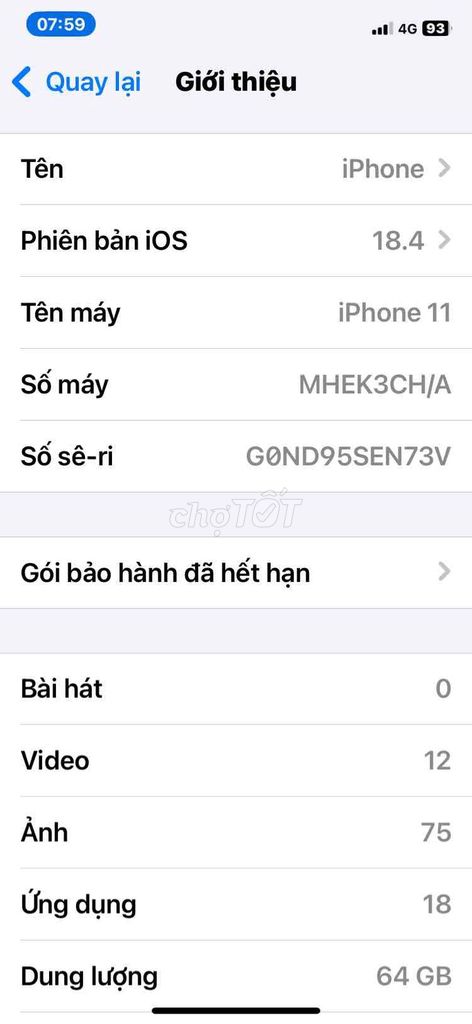 iPhone 11 64GB. Mua bán Điện thoại tại Quận Hà Đông Hà Nội được đăng bởi Mạnh Cường hình 1