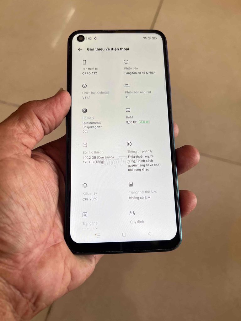 OPPO A92 128GB Xanh tím. Mua bán Điện thoại tại Huyện Lấp Vò Đồng Tháp được đăng bởi nguyen manh khang hình 1