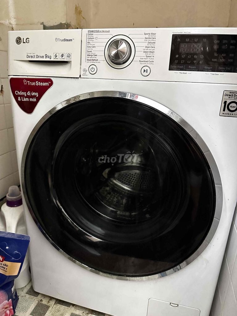 Máy giặt LG 9kg đời cao còn đẹp ít sử dụng