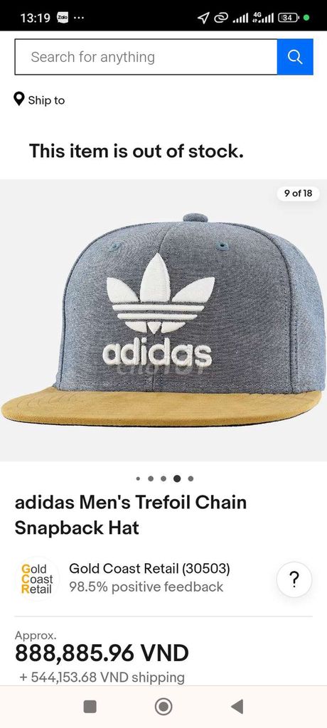 Nón adidas hàng chính hãng sẵn giao Sài Gòn