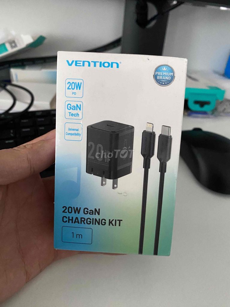 Bộ sạc nhanh GAN Vention 20W + cáp C-L iPhone iPad